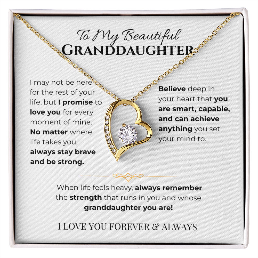 To My Granddaughter Heart Necklace - Simplicity