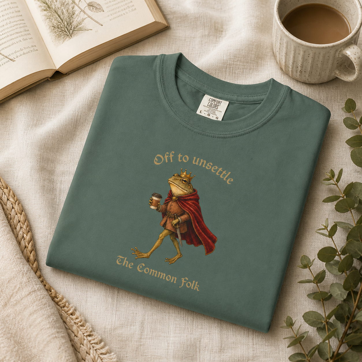 Off to Unsettle the Common Folk Frog Graphic T-Shirt